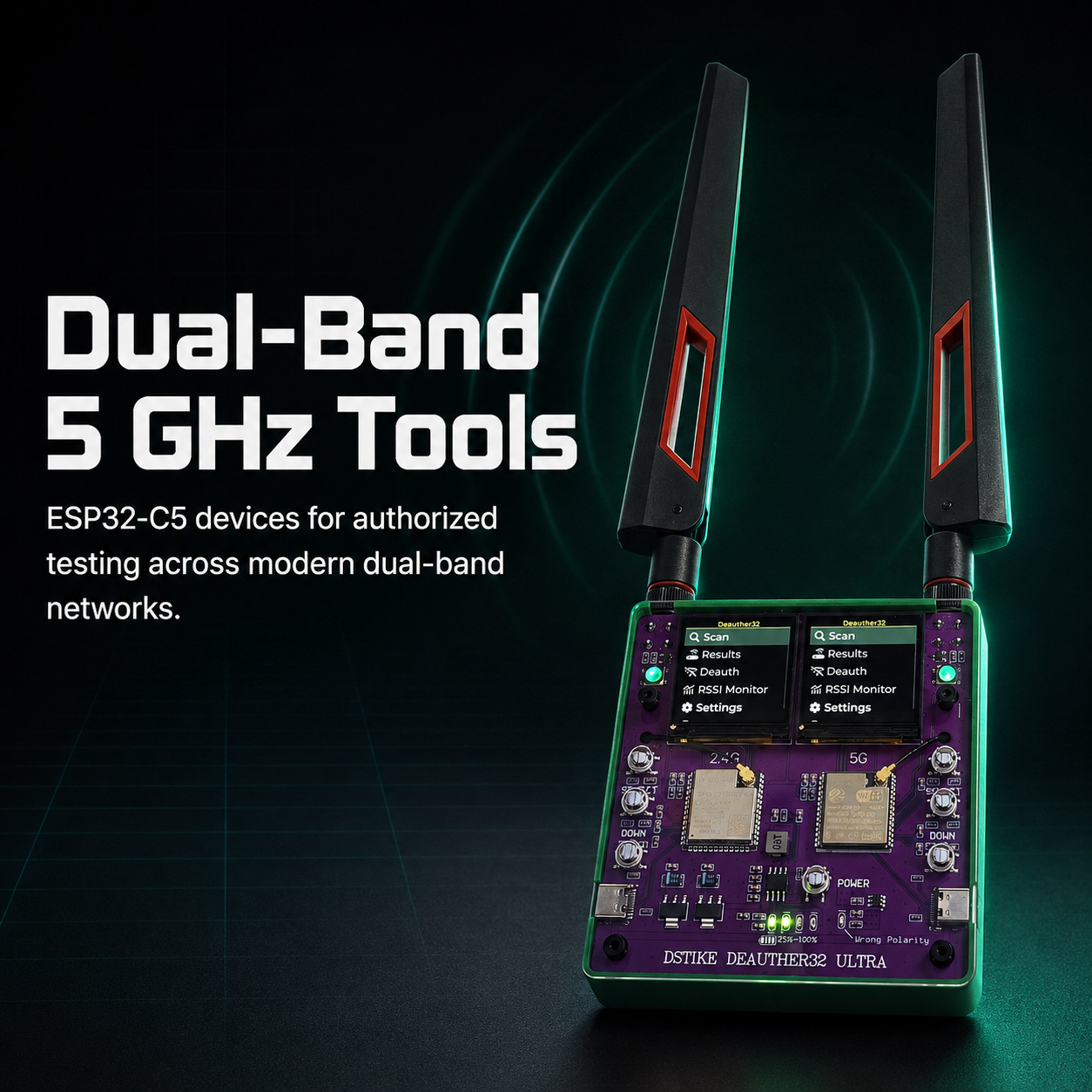 Dual-Band 2.4 GHz and 5 GHz ESP32-C5 Tools