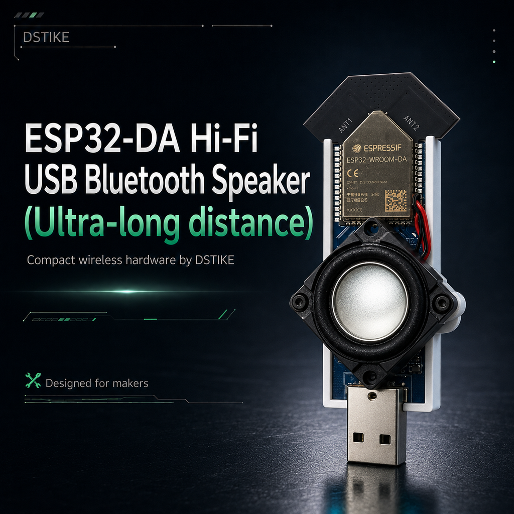 ESP32-DA Hi-Fi USB-Bludenta Parolilo (Ultralonga distanco)