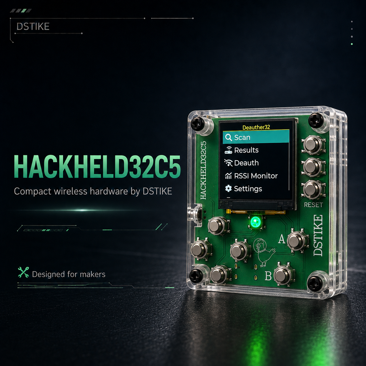 DSTIKE HackHeldC5: The Ultimate ESP32-C5 Handheld Development Tool