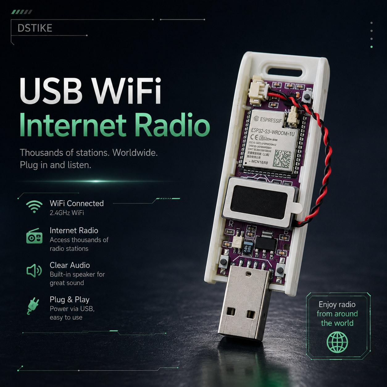 DSTIKE USB WiFi Internet Radio
