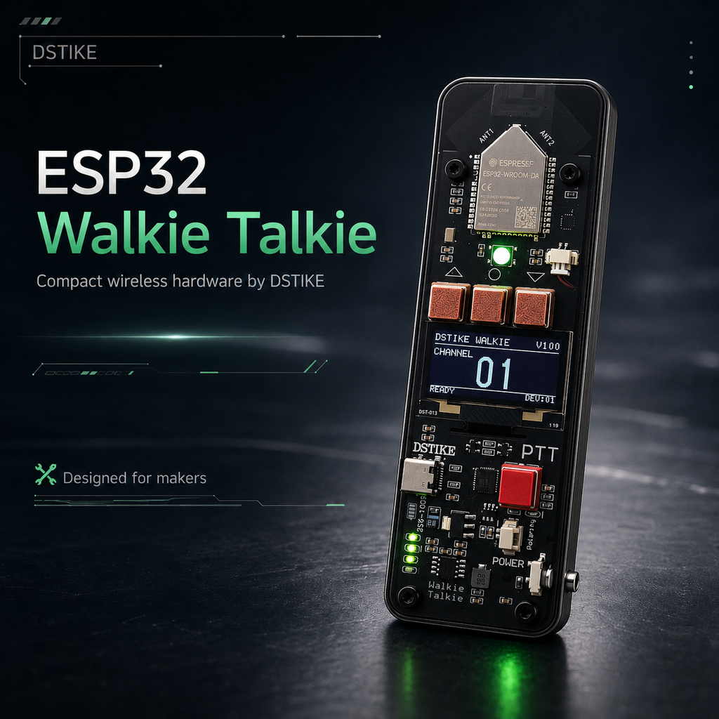 DSTIKE ESP32 Walkie Talkie - Open-Source ESP-NOW Voice Communication Device for Makers