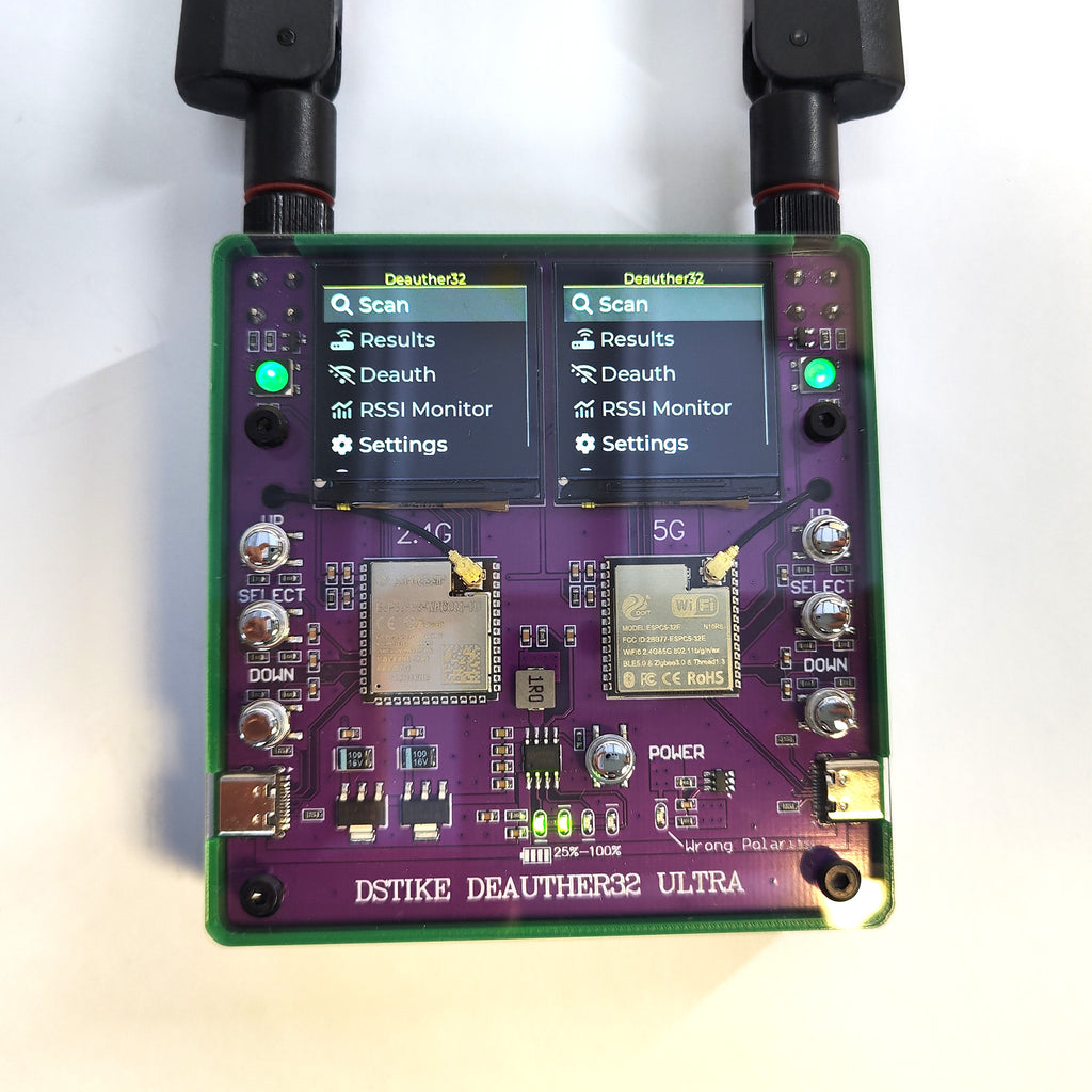 DSTIKE Deauther32 Ultra - Flagship Dual-Band Wi-Fi Security Testing Tool (2.4G + 5G)
