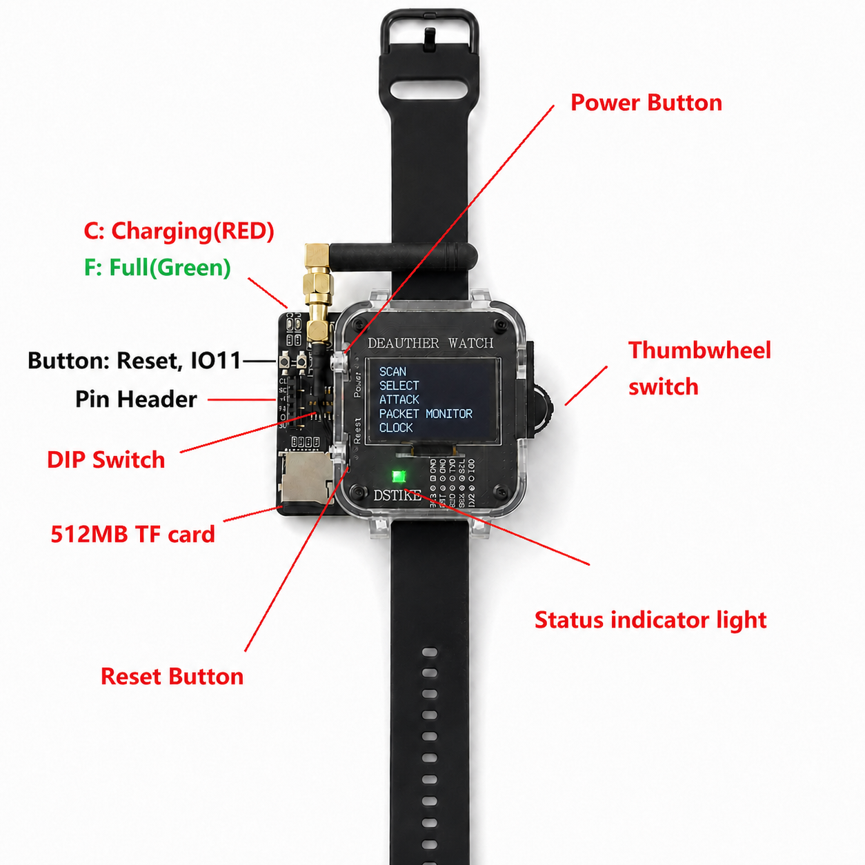 DSTIKE Deauther Watch Z II - ESP8266 + Atmega32u4