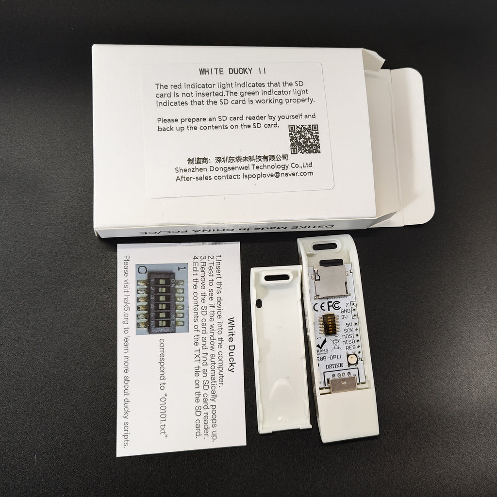 DSTIKE WHITE DUCKY II BadUSB Script Injector（Support 64 Scripts）| HID Injection & Pentest Tool