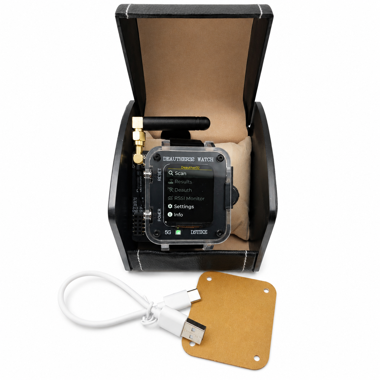 DSTIKE Deauther32 Watch MAX — ESP32-C5 Dual-Band Watch