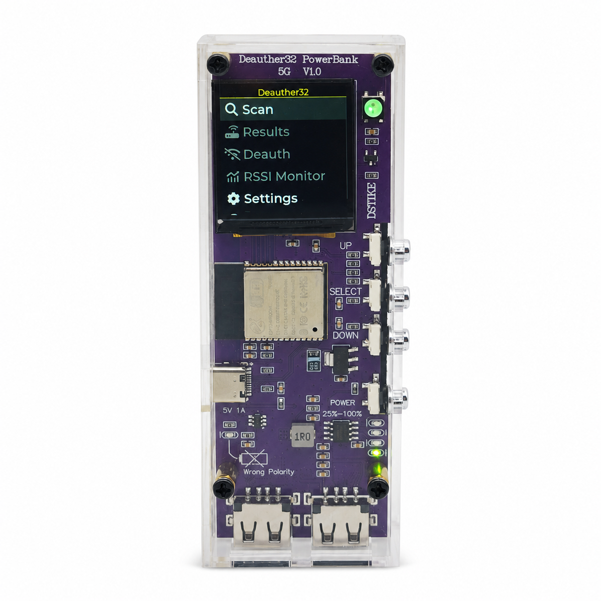 DSTIKE Deauther32 Power Bank — ESP32-C5 Dual-Band Power Bank KIT