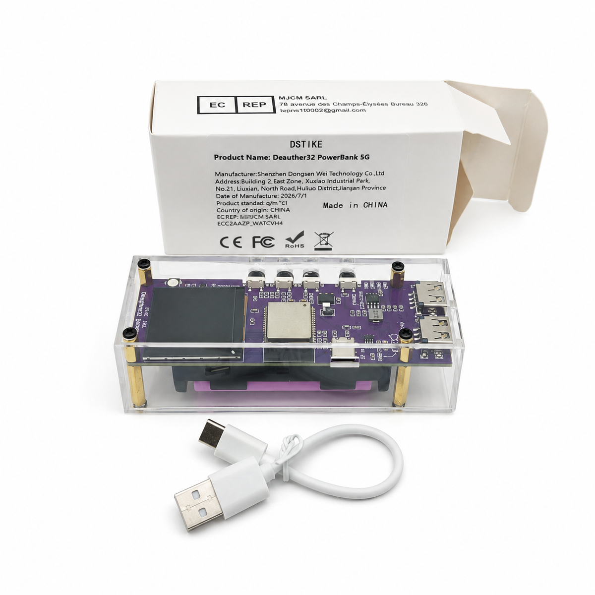 DSTIKE Deauther32 Power Bank — ESP32-C5 Dual-Band Power Bank KIT